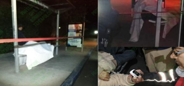 Hombre de la tercera edad muere en parada de autobús en Hidalgo
