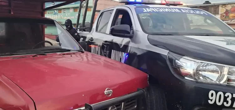 Choca patrulla de Tulancingo contra camioneta