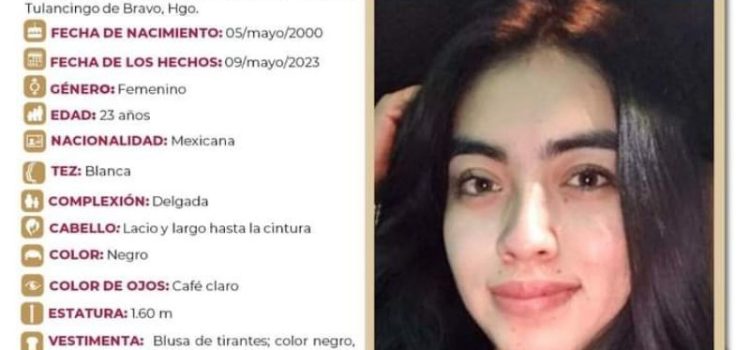 Desaparece Daniela Escorcia en Tulancingo, emiten ficha de búsqueda