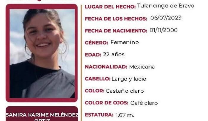 Buscan a Samira, desapareció en Tulancingo