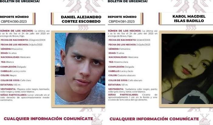 Buscan a Karol y Daniel, fueron vistos por última vez en Tulancingo