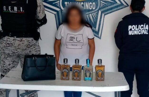 Capturan a mujer por robo de alcohol en Soriana de Tulancingo