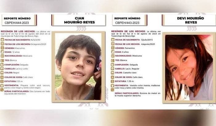 Buscan a dos menores desaparecidos en Tulancingo