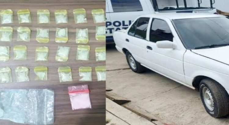 Detienen a pareja con 45 envoltorios de probable droga en Hidalgo