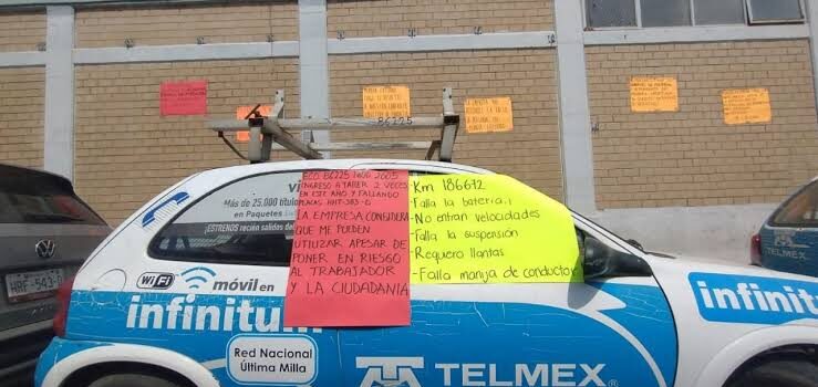 Trabajan técnicos de Telmex en Tulancingo con vehículos en malas condiciones