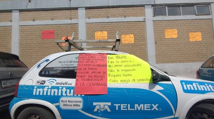 Trabajan técnicos de Telmex en Tulancingo con vehículos en malas condiciones