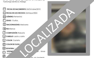 Localizan a Dana, menor que desapareció en Tulancingo