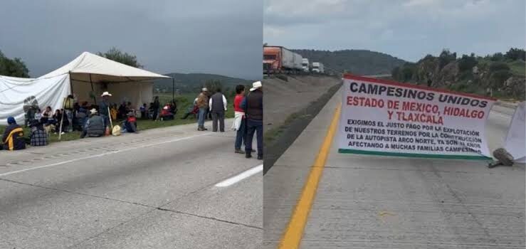 Arco Norte sigue cerrado por ejidatarios en tramo Pachuca-Tulancingo