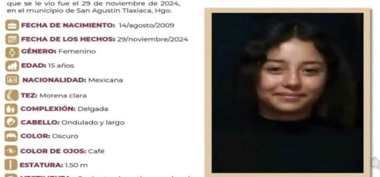 María José de 15 años ya fue localizada, había tomado un taxi al salir de la escuela en Hidalgo