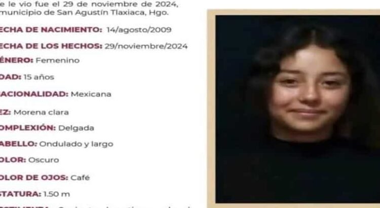 María José de 15 años ya fue localizada, había tomado un taxi al salir de la escuela en Hidalgo