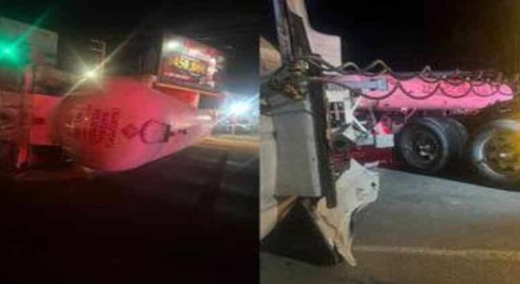 Accidente con tractocamión en Tulancingo, transportaba 47 mil litros de gas