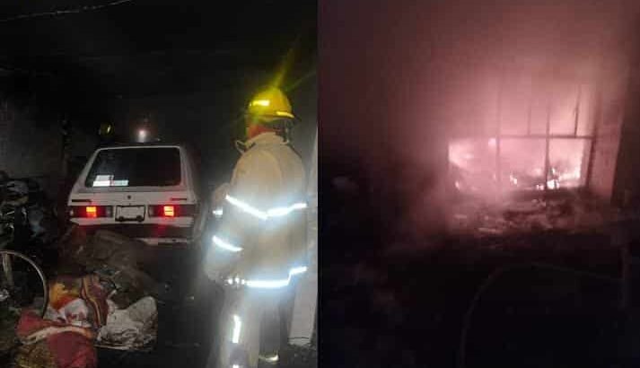Incendio en Tulancingo deja a hombre de 65 años con quemaduras graves