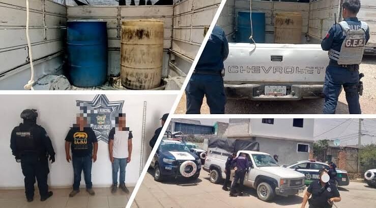 Detienen a dos sujetos por transporte ilegal de hidrocarburo