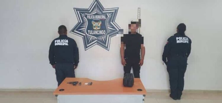 Cae sujeto con arma y sustancia ilícita en Tulancingo