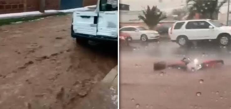 Tormenta causa arrastre de objetos y afectaciones viales en Tulancingo
