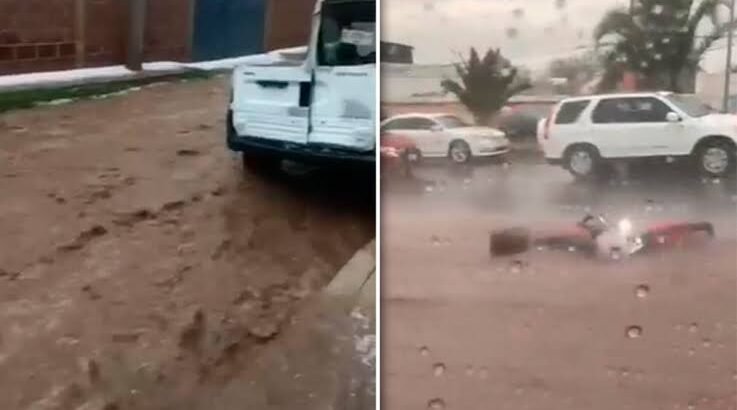 Tormenta causa arrastre de objetos y afectaciones viales en Tulancingo