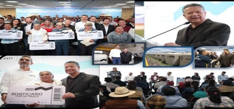 Reciben apanenses 700 tinacos de Grupo Modelo