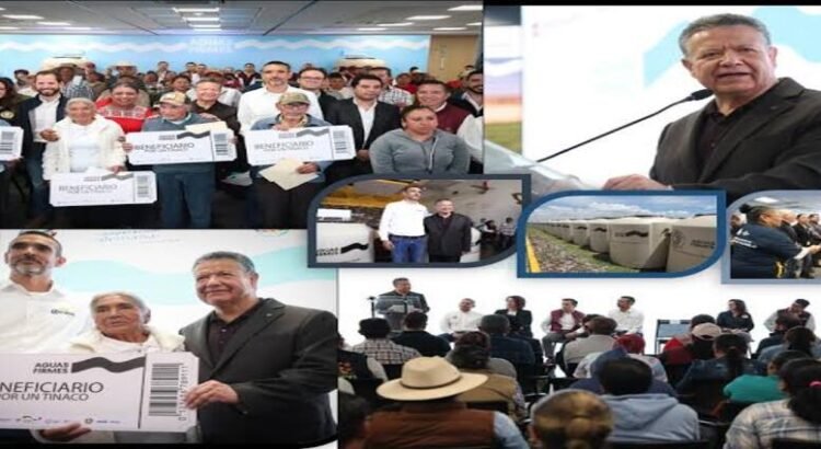 Reciben apanenses 700 tinacos de Grupo Modelo