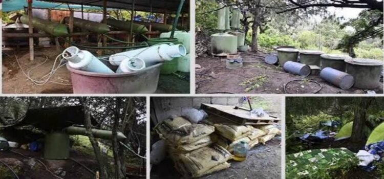 Cateo en Hidalgo deja un narcolaboratorio desmantelado y más de 50 mil dosis de crystal incautadas