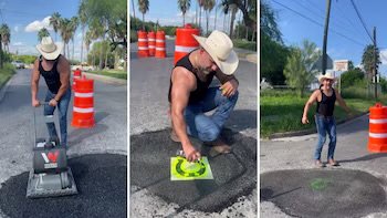 El Potro, el influencer que rellena baches en Nuevo León, recibe invitación a la CDMX